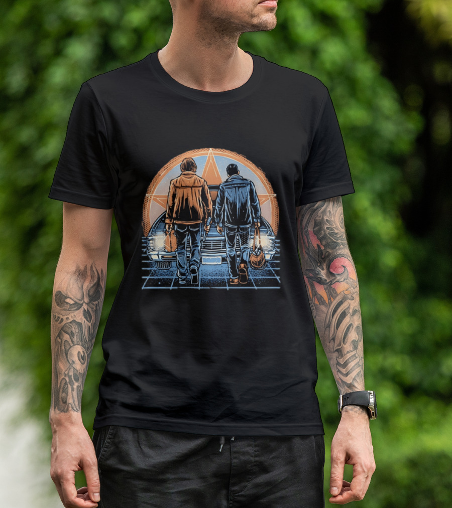 Sam And Dean Winchester Impala Star Supernatural T-Shirt