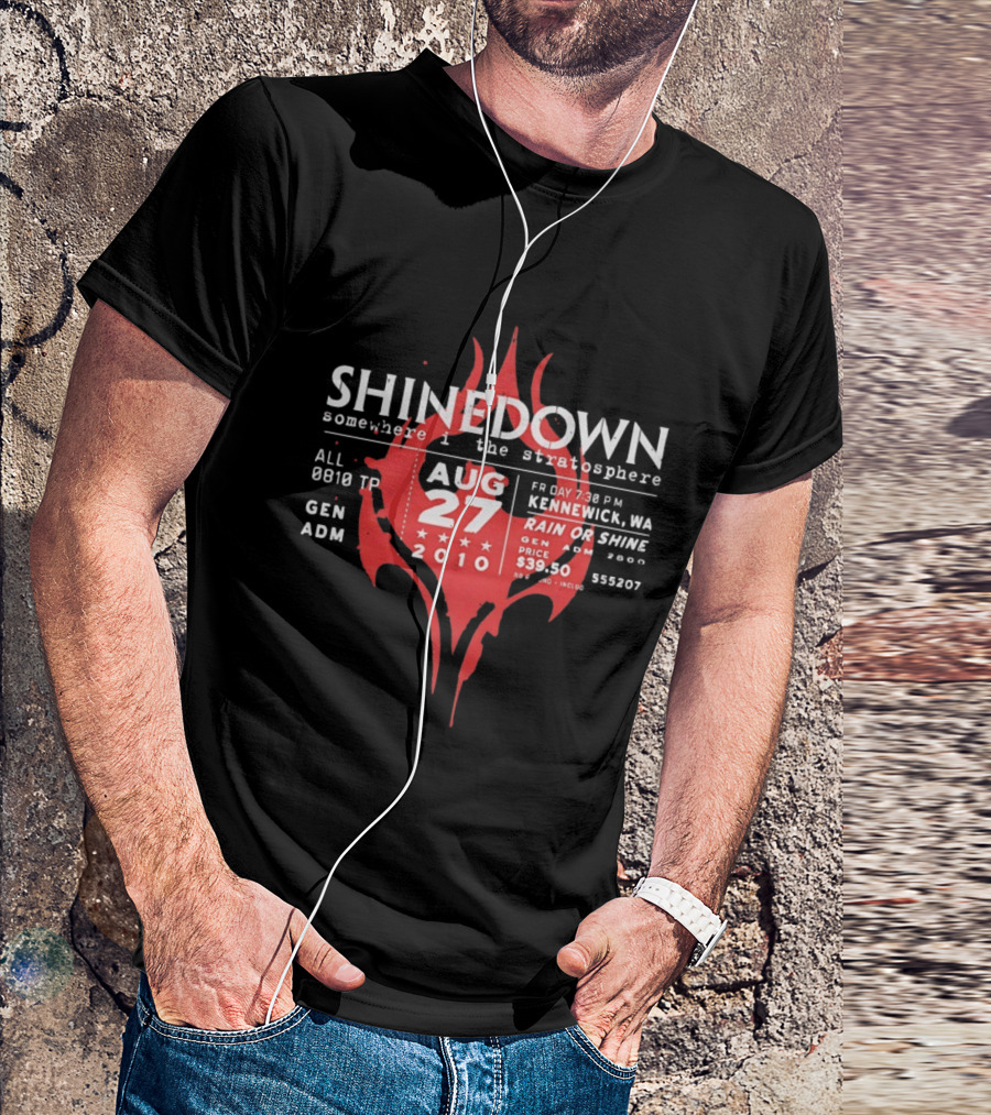 Shinedown Somewhere In The Stratosphere Kennewick Concert August 27 2010 General Admission T-Shirt