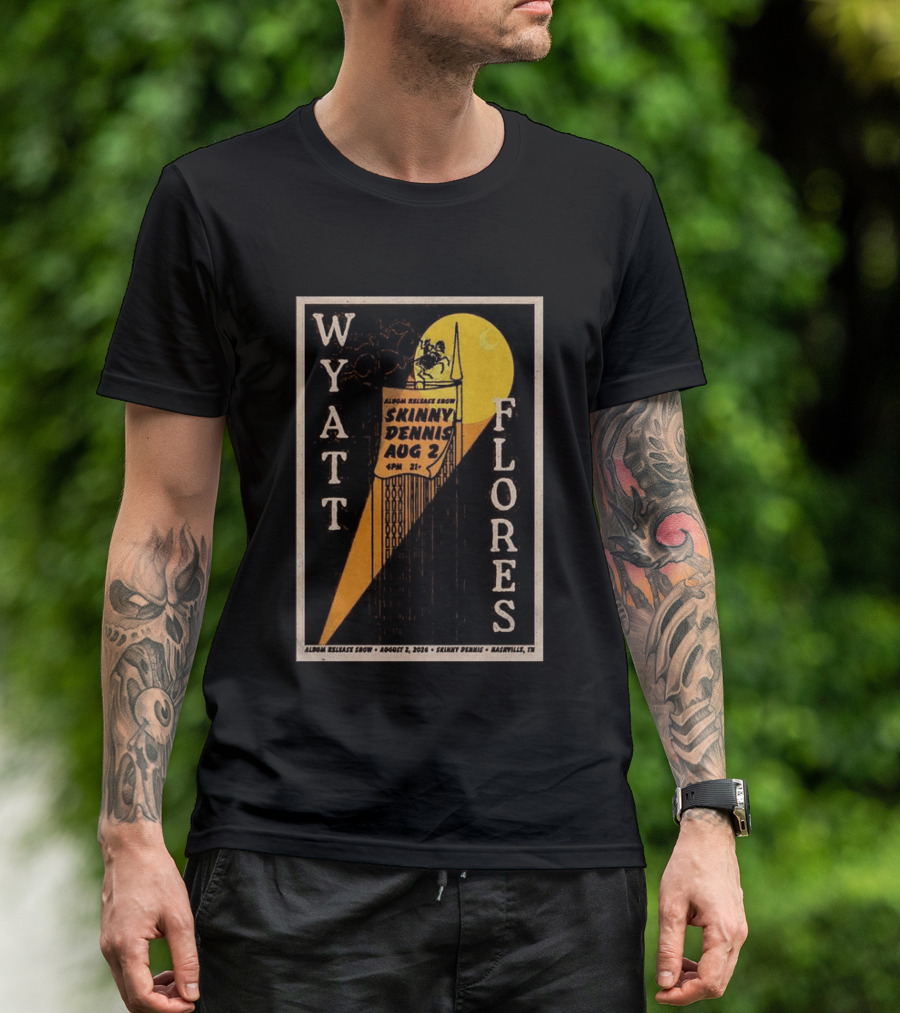 Wyatt Flores Album Release Show Skinny Dennis Aug 2 2026 Nashville TN T-Shirt