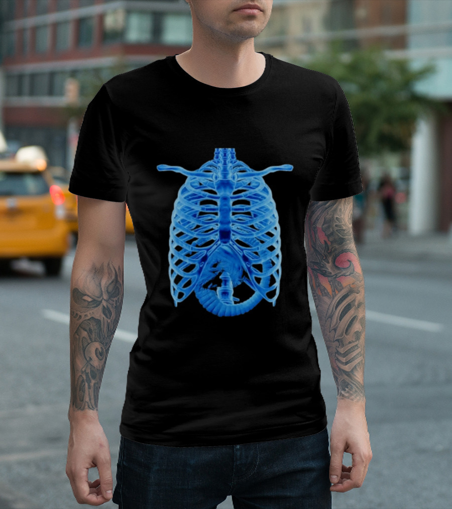 Alien Chestburster X Ray Rib Cage Black T-Shirt