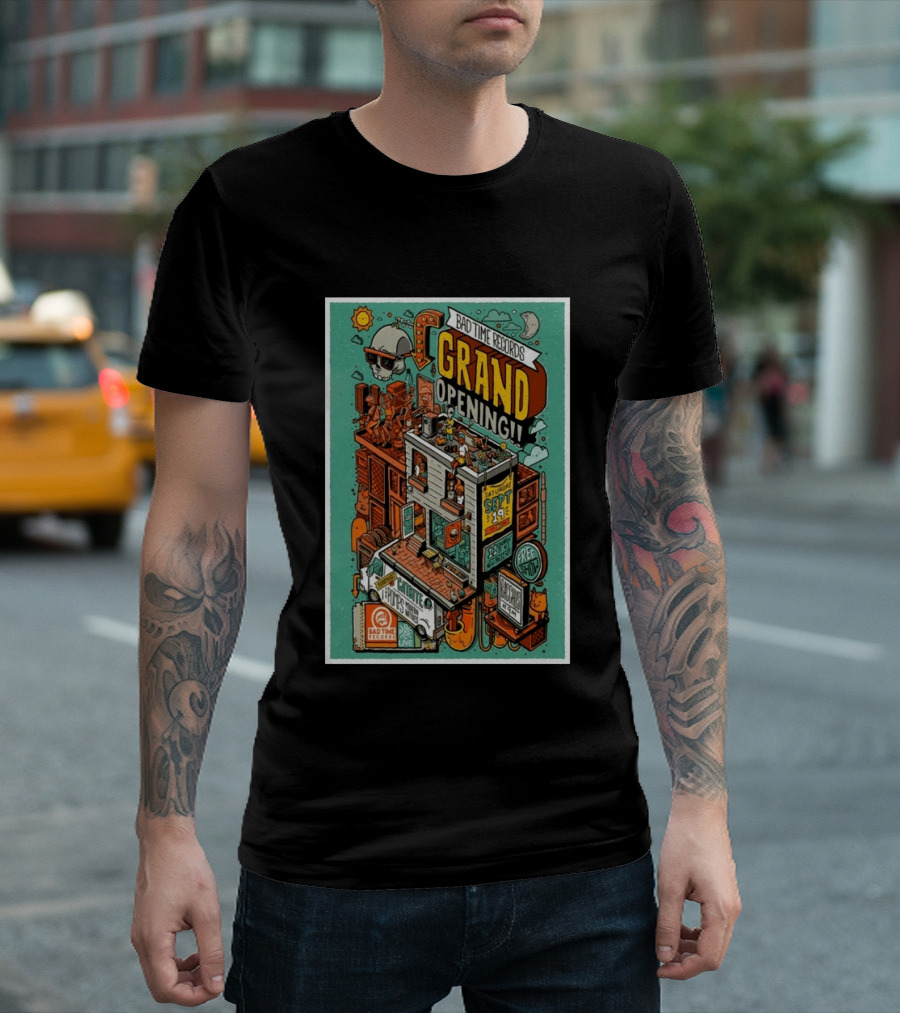 Bad Time Records Grand Opening New Paltz NY September 19 Free Show T-Shirt