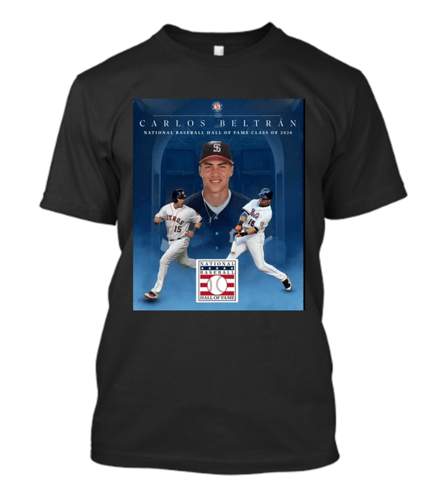 Carlos Beltrán National Baseball Hall Of Fame Class Of 2026 Induction MLB Star Recognition T-Shirt