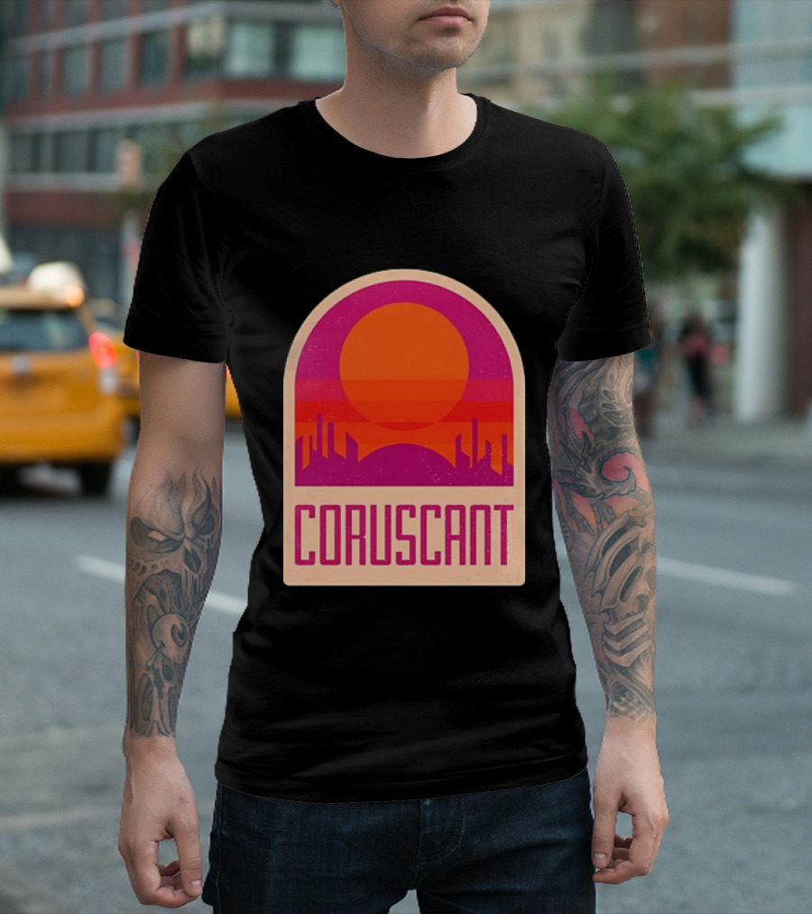 Coruscant Cityscape Star Wars Sci Fi Sunset Scene T-Shirt