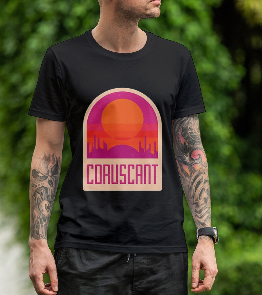 Coruscant Cityscape Star Wars Sci Fi Sunset Scene T-Shirt