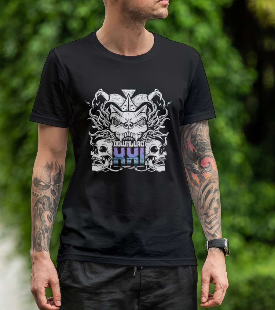 Download XXI Skull Demon Heavy Metal Flame T-Shirt