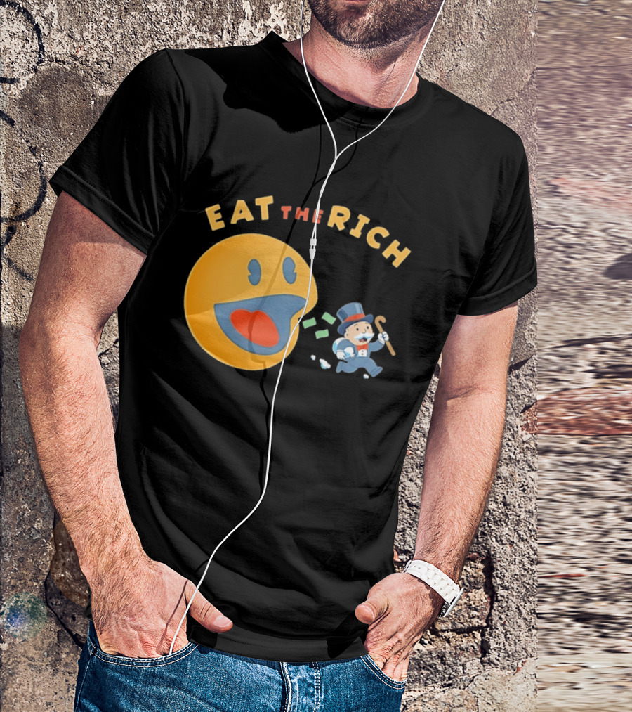 Eat The Rich Monopoly Man Pac Man Capitalism T-Shirt