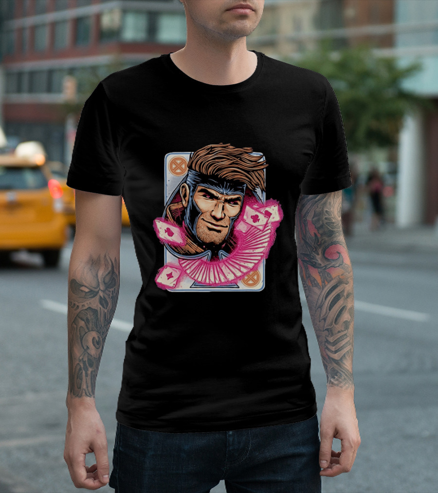 Marvel Gambit X Men Playing Card Super Hero T-Shirt