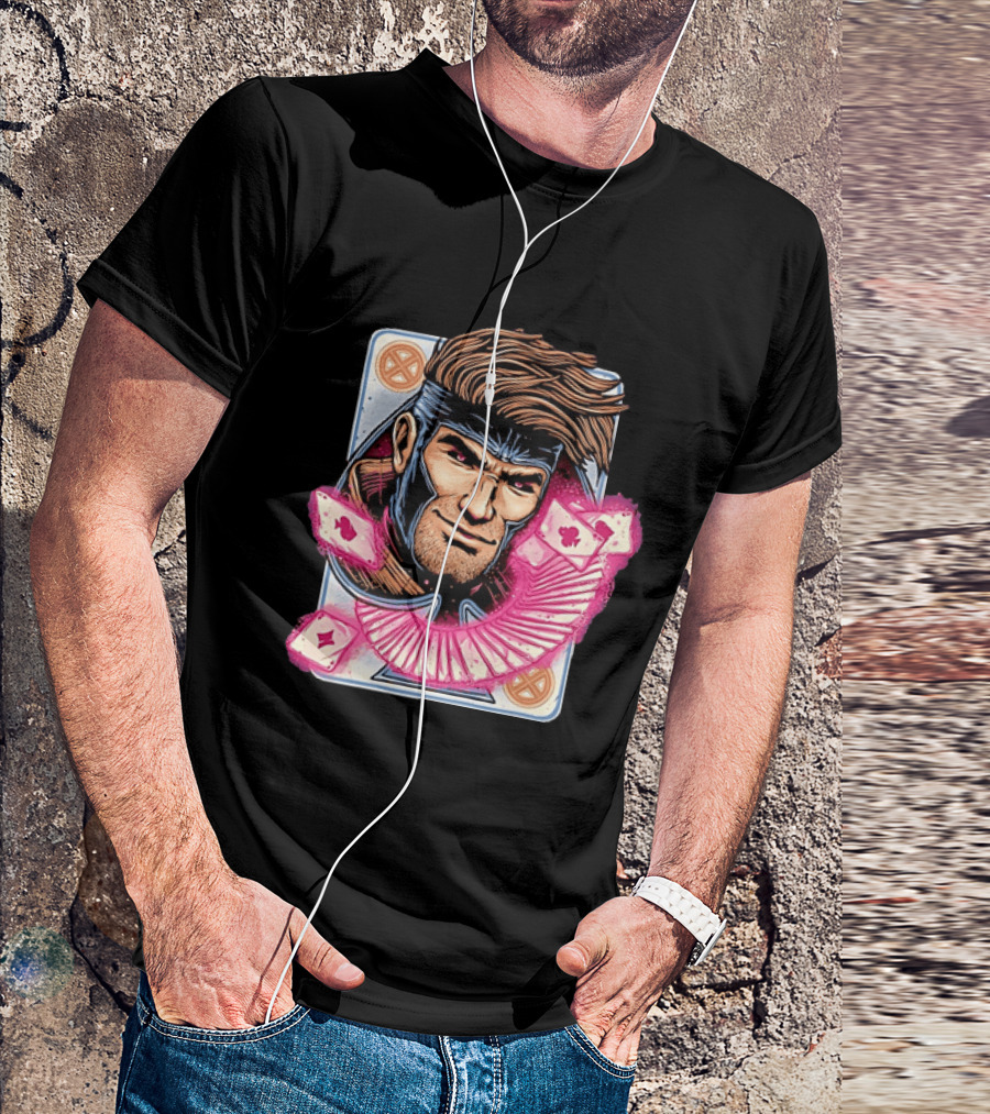 Marvel Gambit X Men Playing Card Super Hero T-Shirt