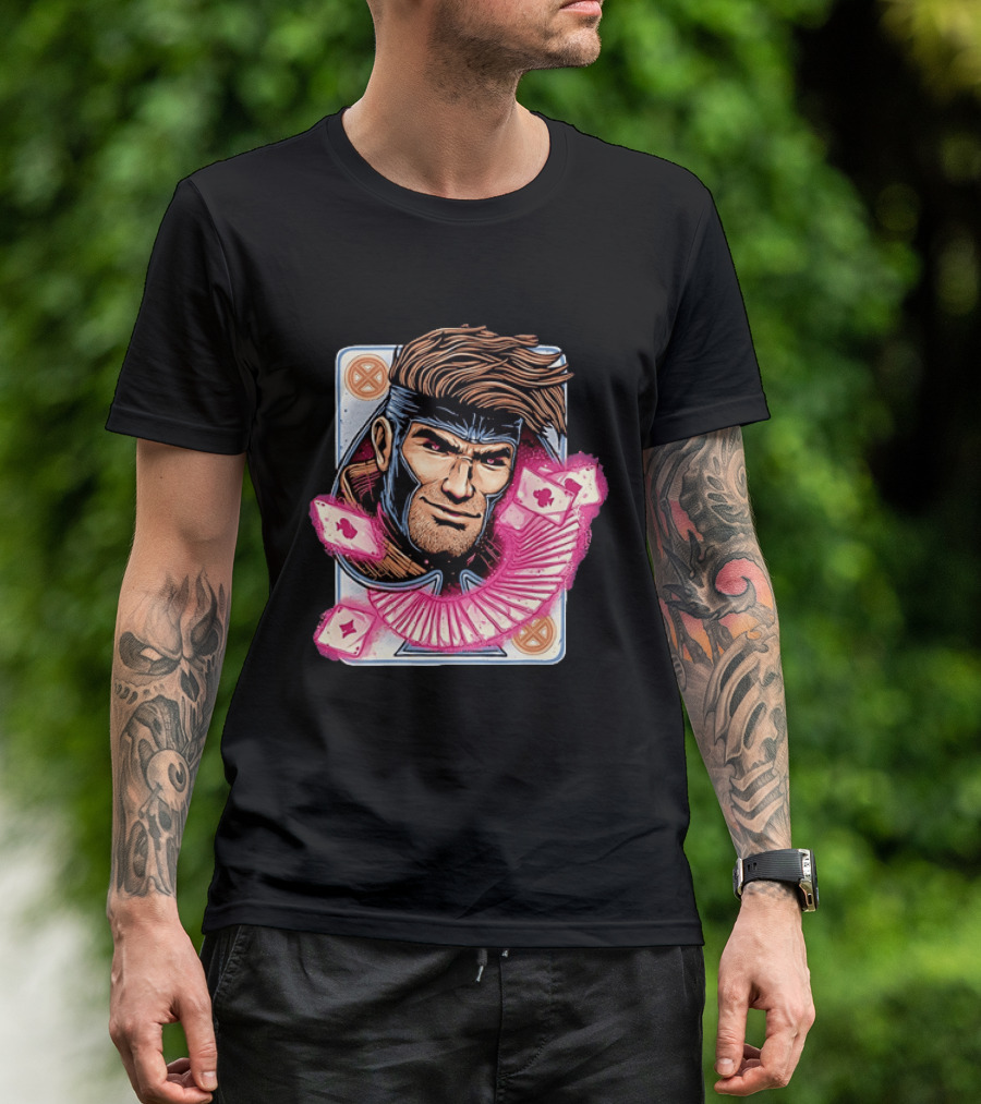 Marvel Gambit X Men Playing Card Super Hero T-Shirt