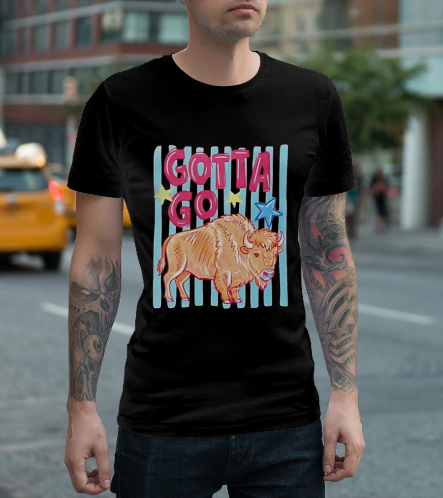 Gotta Go Buffalo Stars Stripes Wildlife Bison T-Shirt