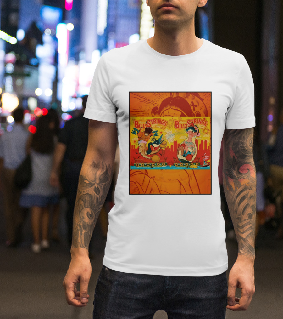 Billy Strings Greatest Show Of All Time Boxing Panels Playful Cartoon T-Shirt