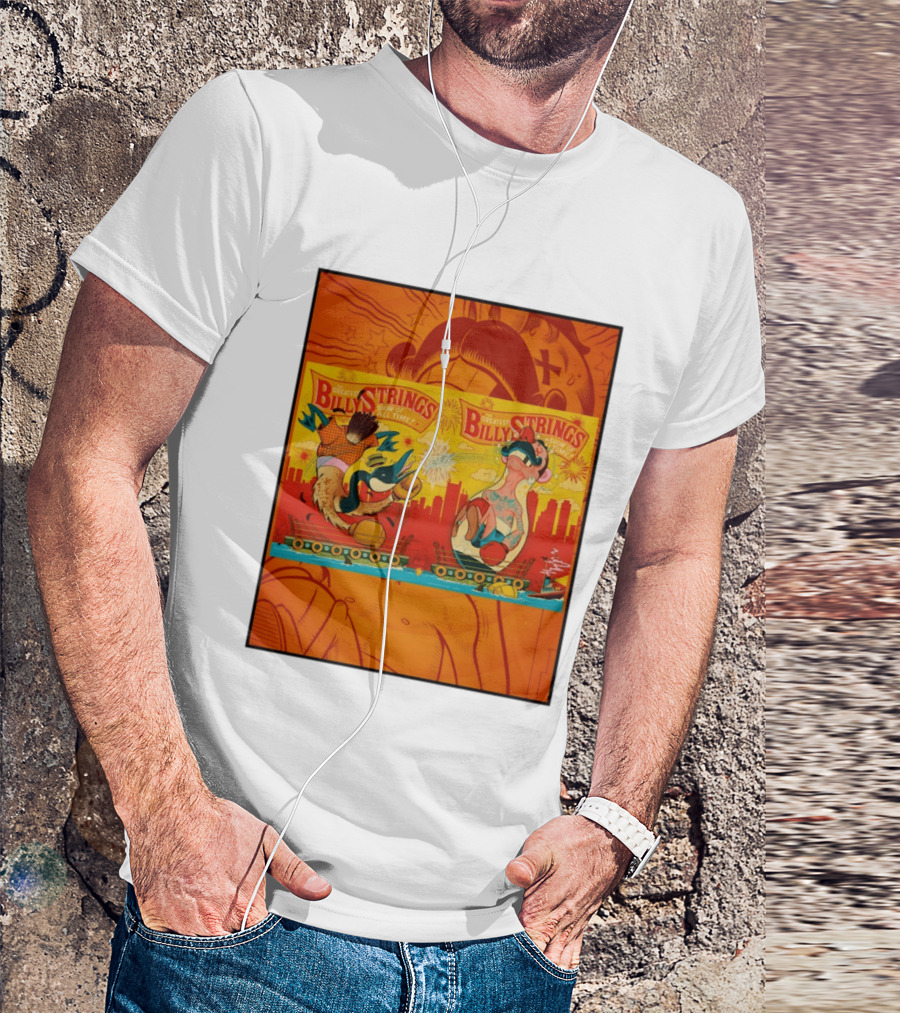 Billy Strings Greatest Show Of All Time Boxing Panels Playful Cartoon T-Shirt