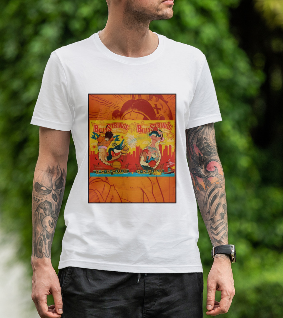 Billy Strings Greatest Show Of All Time Boxing Panels Playful Cartoon T-Shirt
