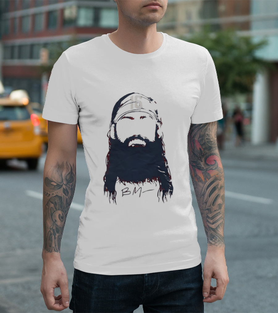 Brandon Marsh 16 Philadelphia Phillies Beard Silhouette BM Cap T-Shirt