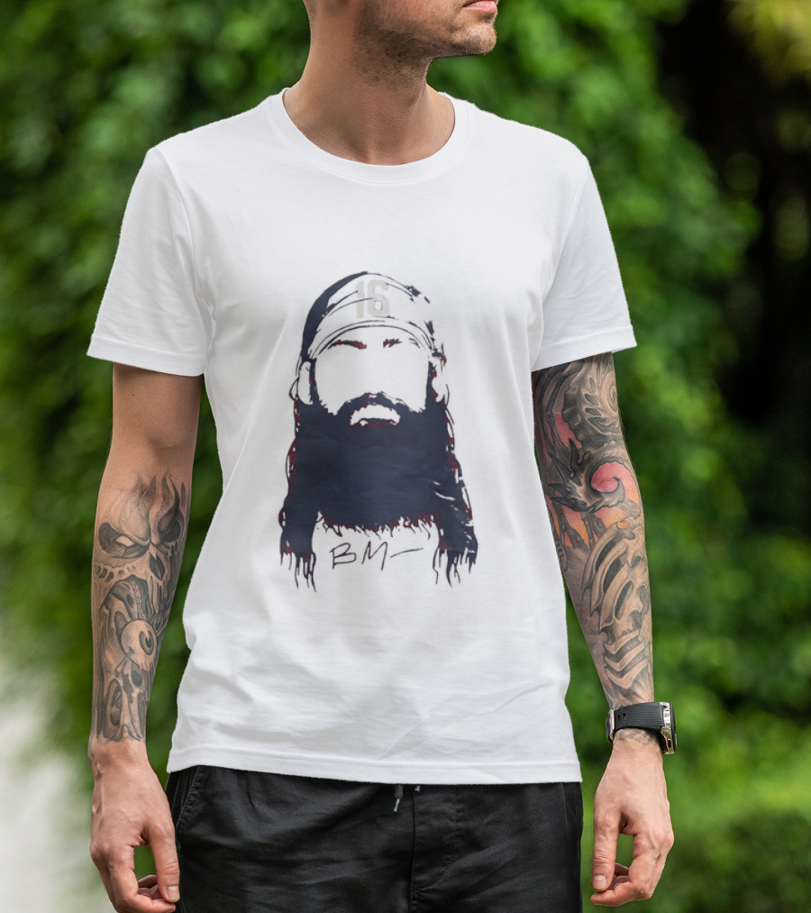 Brandon Marsh 16 Philadelphia Phillies Beard Silhouette BM Cap T-Shirt