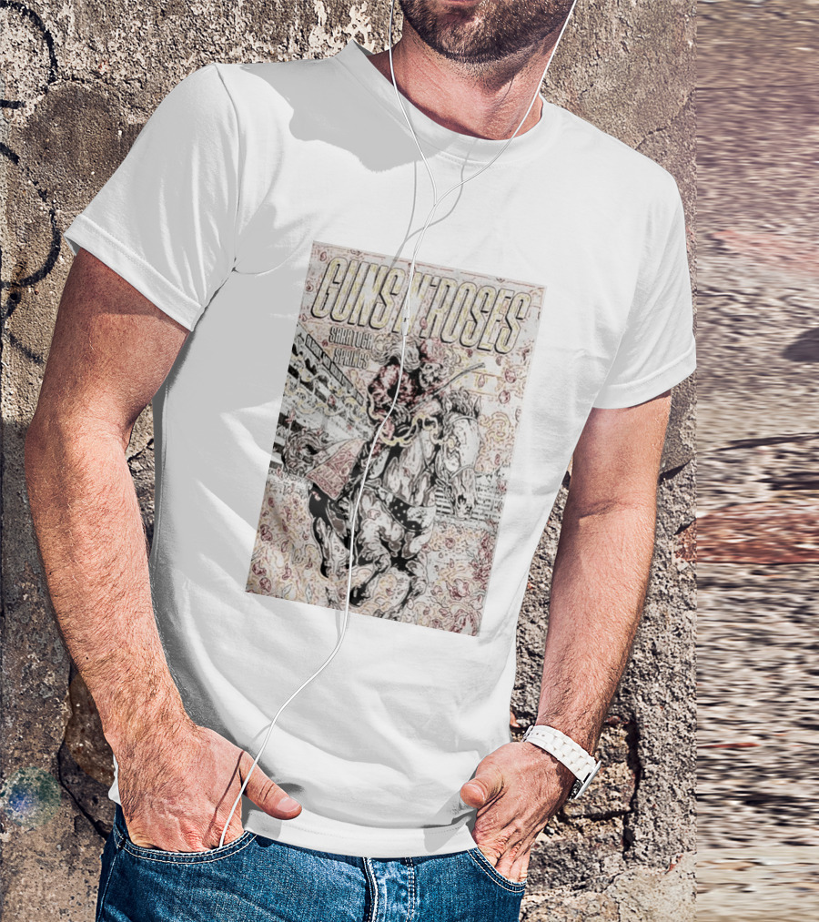 Guns N' Roses Saratoga Springs July 26 Skeleton Horse Rider T-Shirt