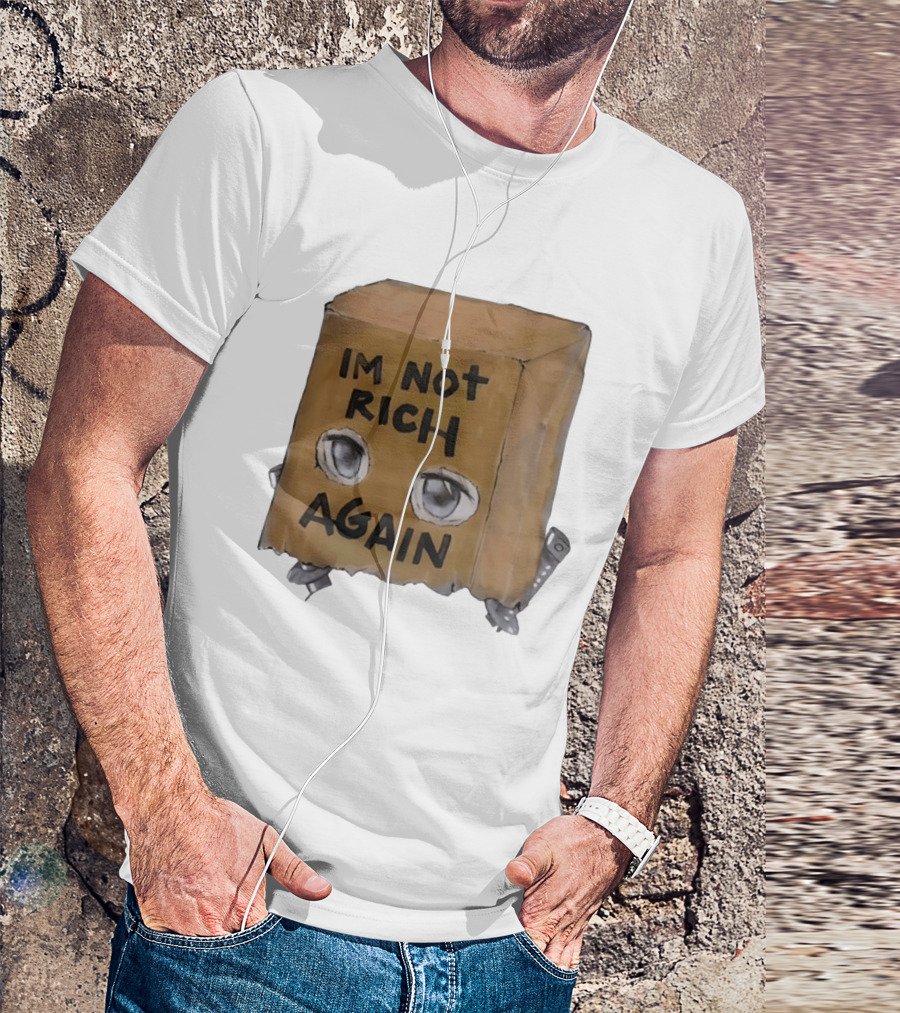 I'm Not Rich Again Paper Bag Anime Eyes T-Shirt