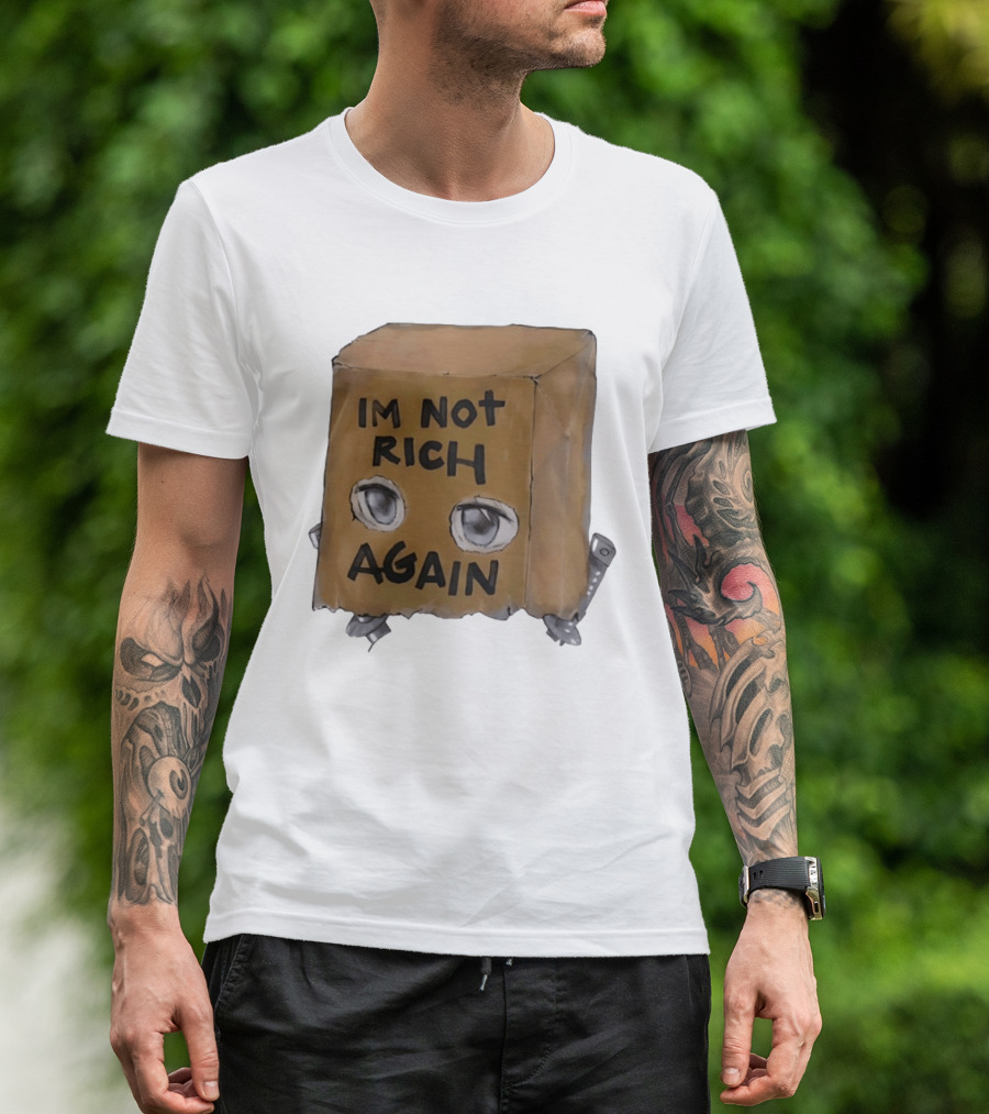 I'm Not Rich Again Paper Bag Anime Eyes T-Shirt