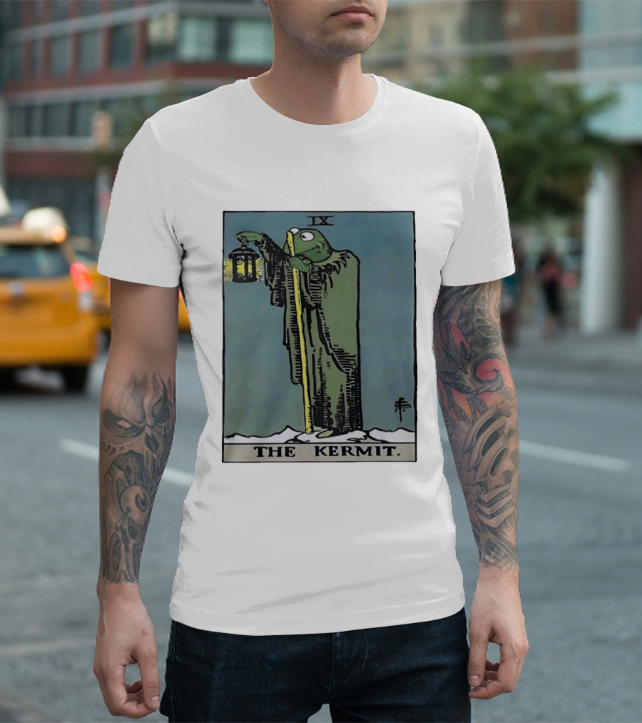Kermit Tarot Card IX The Hermit Muppets Lantern T-Shirt