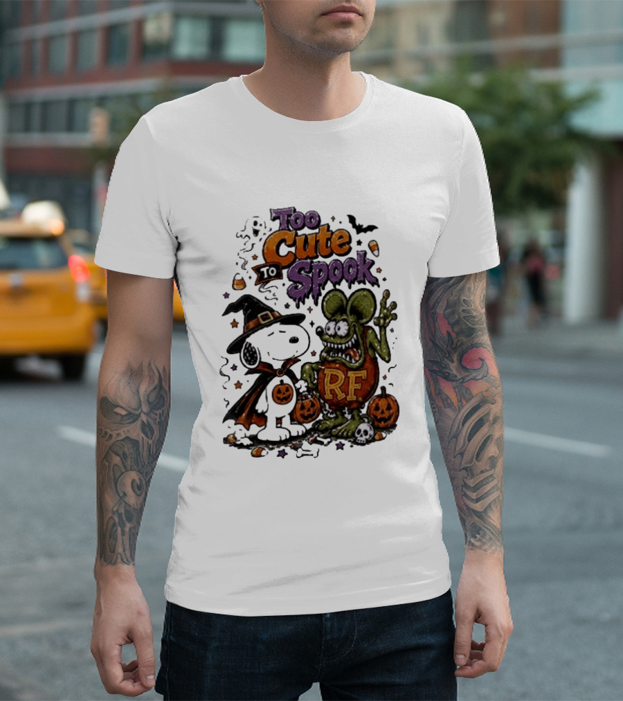 Too Cute To Spook Peanuts Snoopy X Rat Fink Halloween T-Shirt