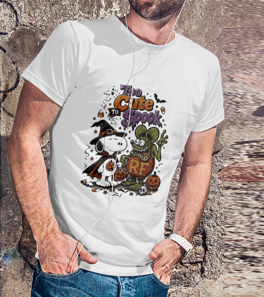 Too Cute To Spook Peanuts Snoopy X Rat Fink Halloween T-Shirt