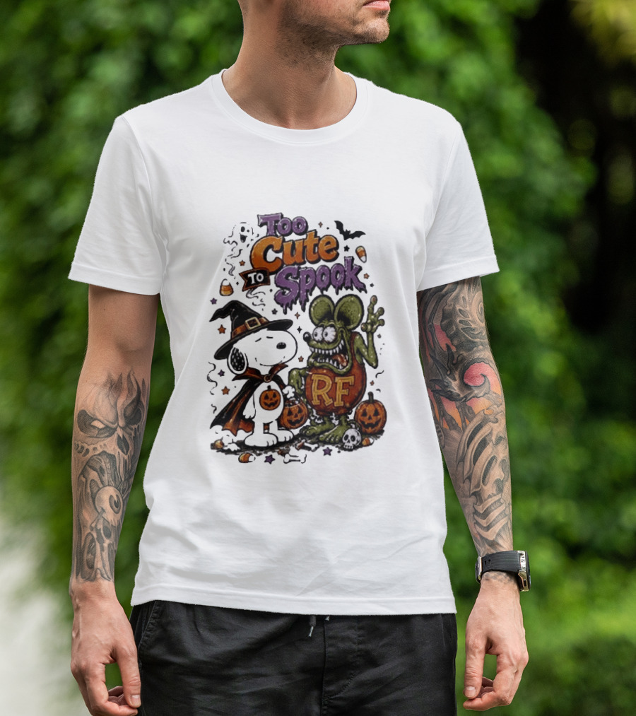 Too Cute To Spook Peanuts Snoopy X Rat Fink Halloween T-Shirt