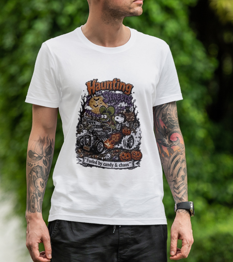 Peanuts Snoopy X Rat Fink Haunting The Streets Fueled By Candy & Chaos Halloween T-Shirt