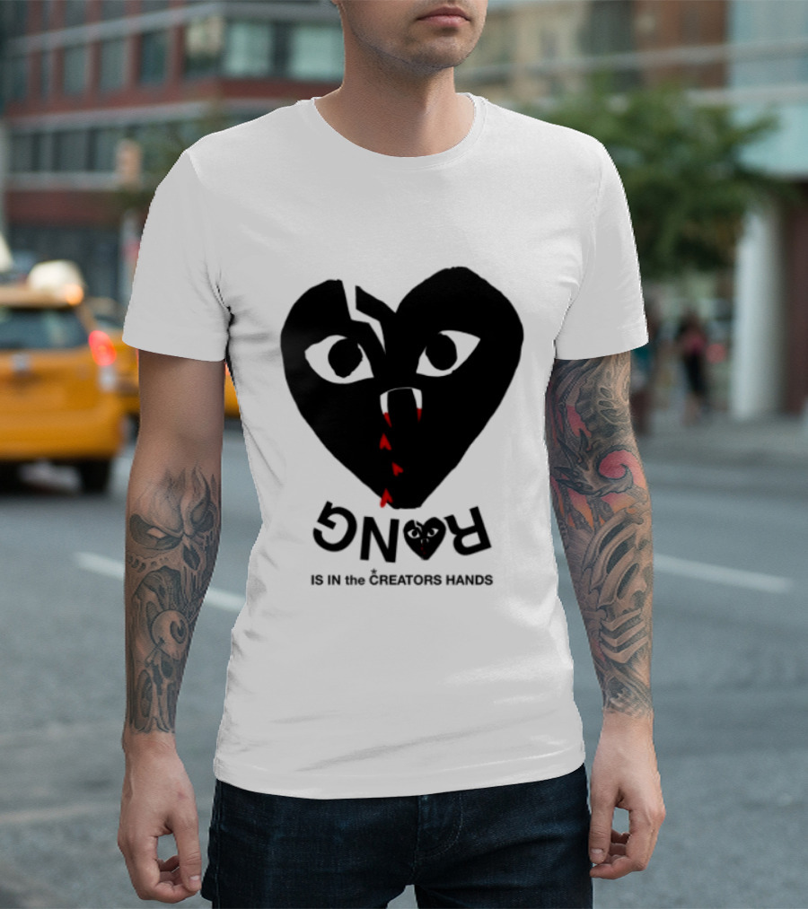Revenge Store Rvg White Heart Eyes Fangs Red Drip T-Shirt