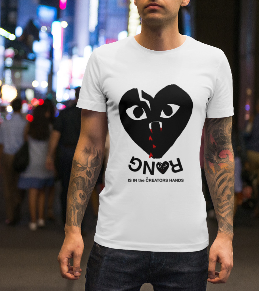Revenge Store Rvg White Heart Eyes Fangs Red Drip T-Shirt