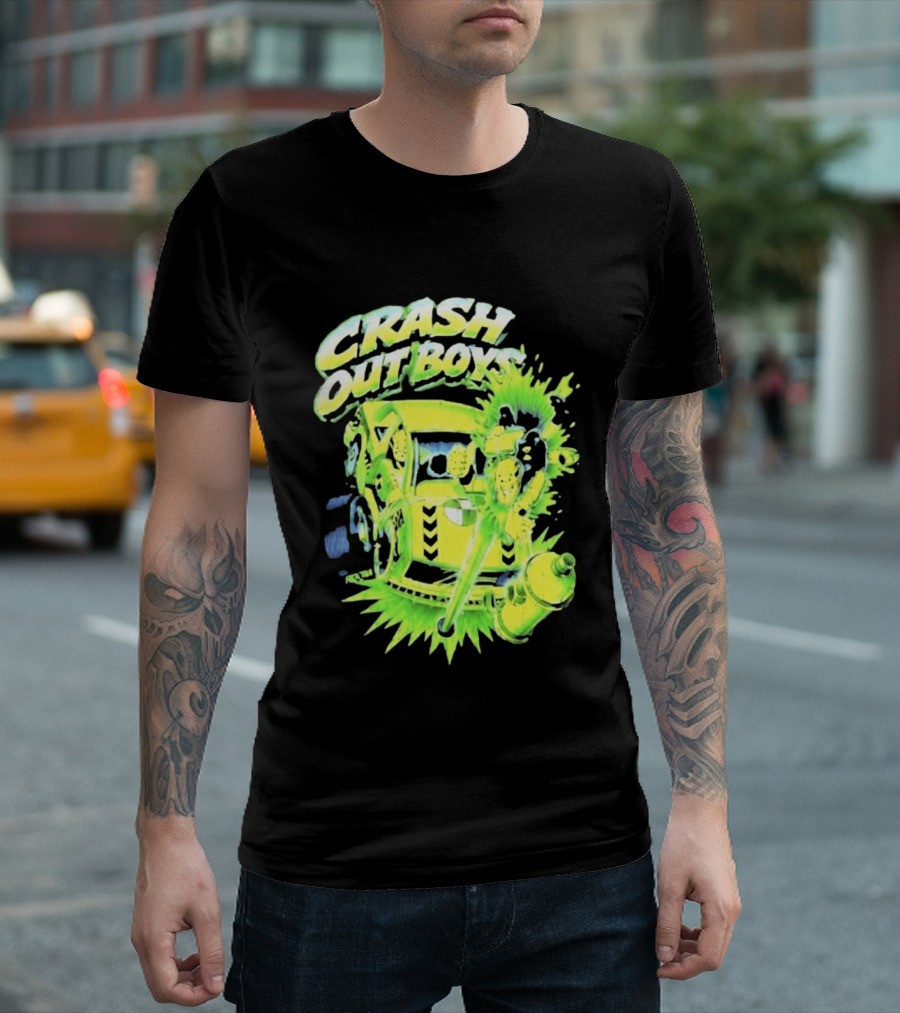 Adrien Broner Crash Out Boys Reven Brand Explosive Cartoon Car Scene T-Shirt