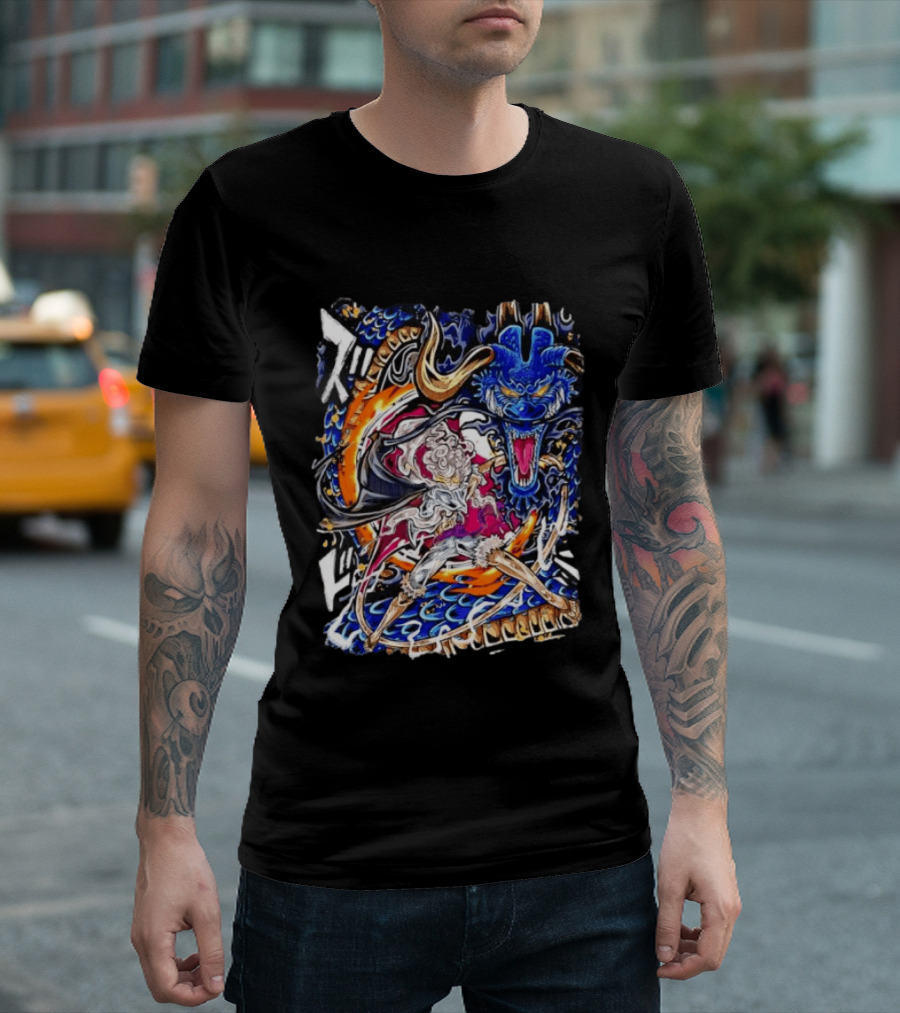 Monkey D Luffy Gear 5 Vs Kaido Epic One Piece Anime Manga Battle Scene T-Shirt