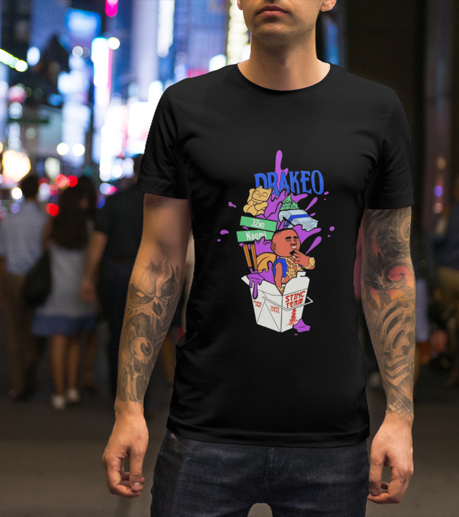Drakeo The Ruler Stinc Team 32nd Naomi Lucky Cat And Chopsticks T-Shirt