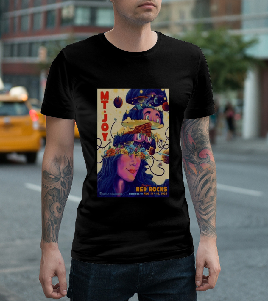 Mt. Joy Live Red Rocks Amphitheatre Morrison CO Aug 13 14 2026 Cosmic Landscape T-Shirt