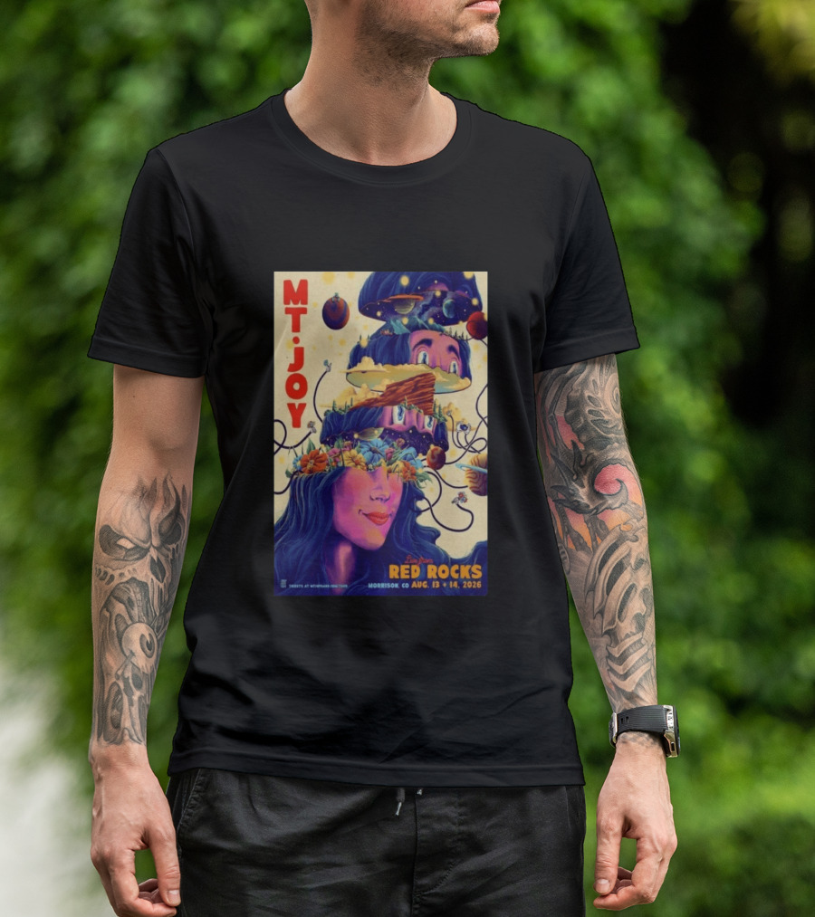 Mt. Joy Live Red Rocks Amphitheatre Morrison CO Aug 13 14 2026 Cosmic Landscape T-Shirt