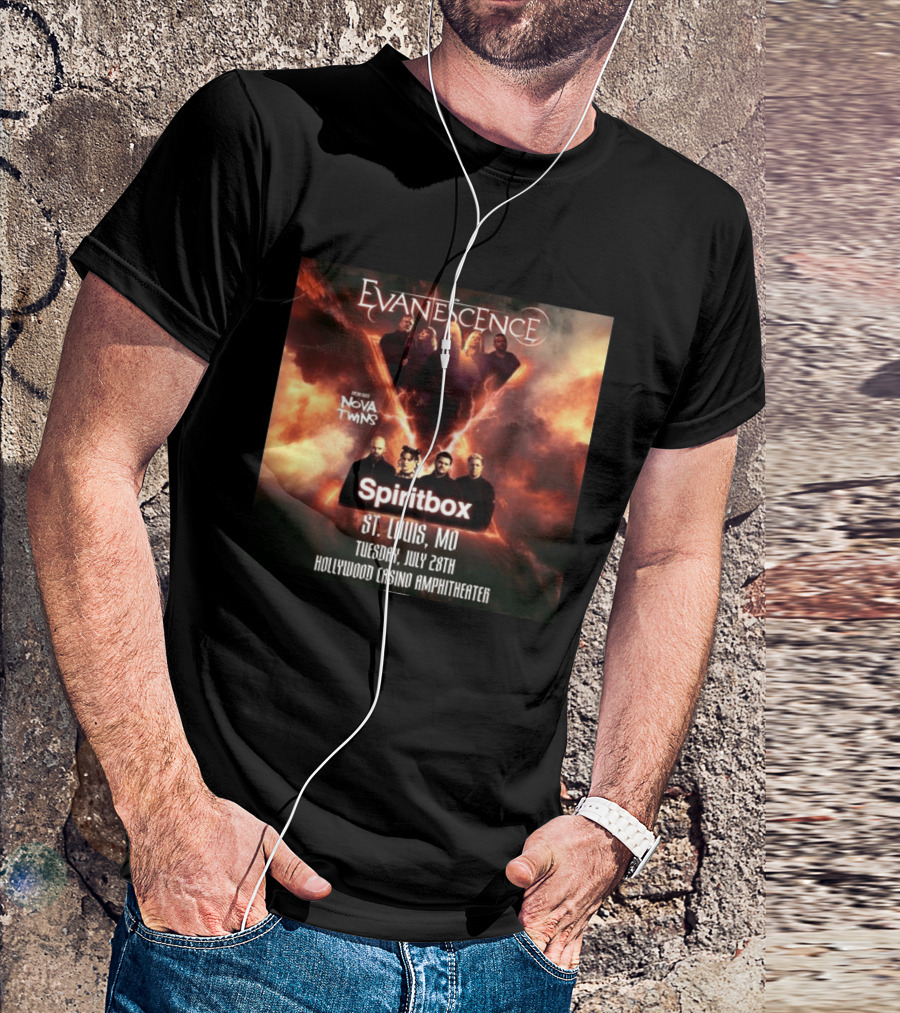 Evanescence Nova Twins Spiritbox Concert St. Louis MO July 28 Hollywood Casino Amphitheater T-Shirt