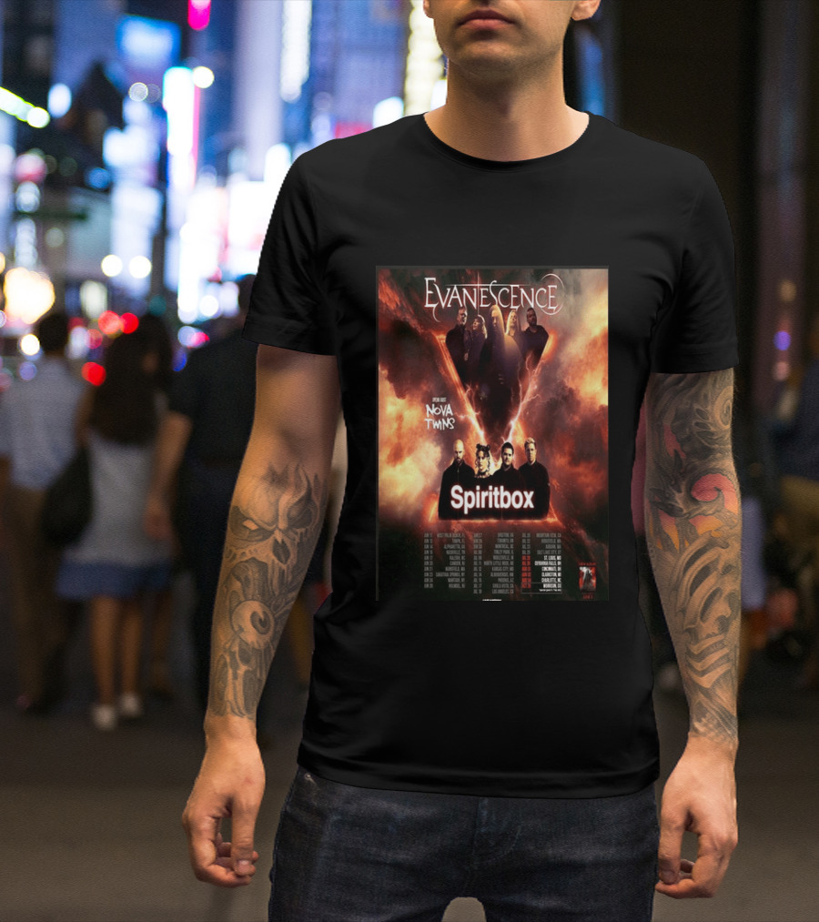 Evanescence US Tour 2026 Featuring Nova Twins And Spiritbox T-Shirt