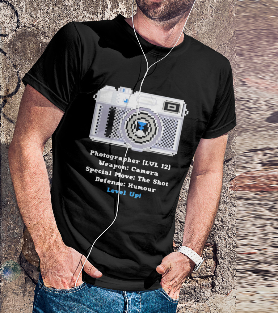 Photographer LVL 12 Weapon Camera Special Move The Shot Defense Humour Level Up T-Shirt