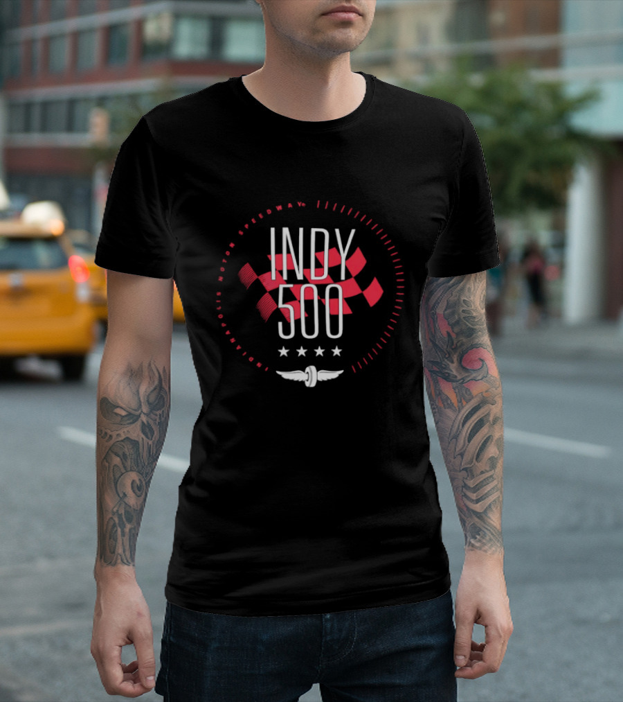 Indy 500 Speedway Racing Checkered Flag Motorsport Iconic Event T-Shirt