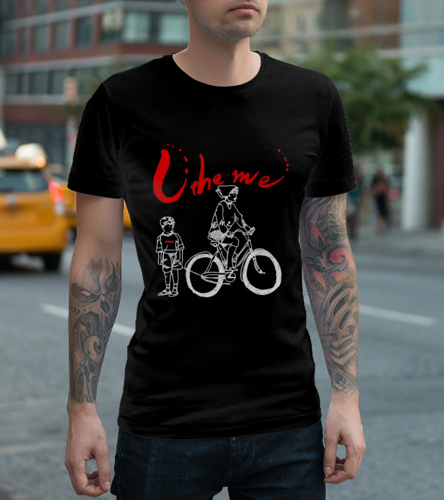 Utheme Rider And Standing Boy Cycling Sport Scene T-Shirt
