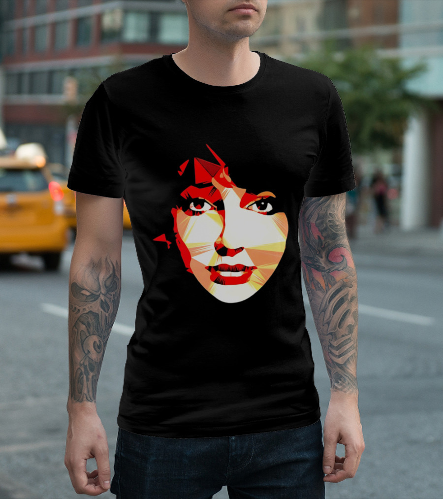 Kate Bush Geometric Pop Singer Red Orange Faceted T-Shirt