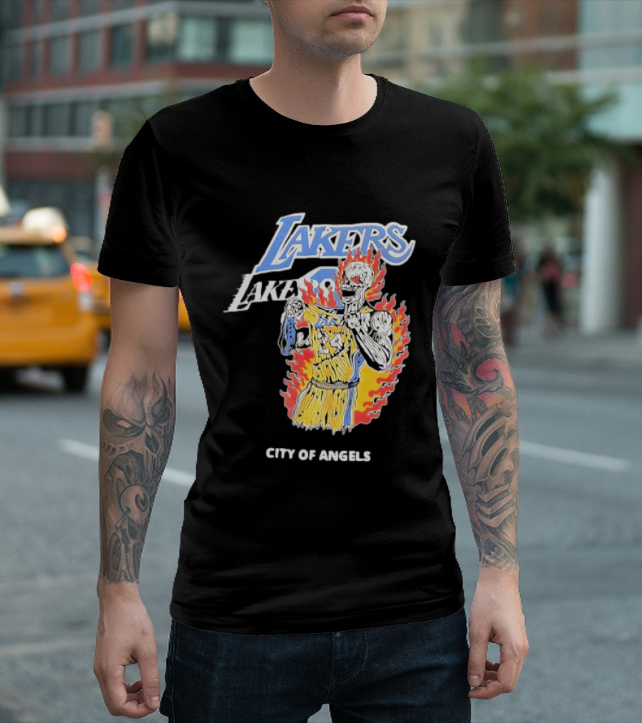 Los Angeles Lakers City Of Angels 24 Kobe Bryant Basketball T-Shirt