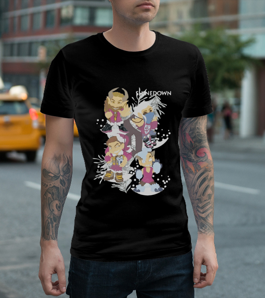 Shinedown Chibi Band Members Holiday Christmas Decor T-Shirt