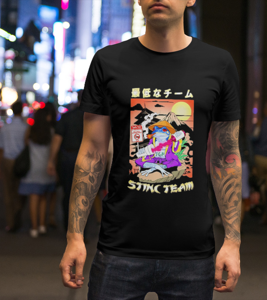 Stinc Team TGF Frog Smoking Japanese T-Shirt