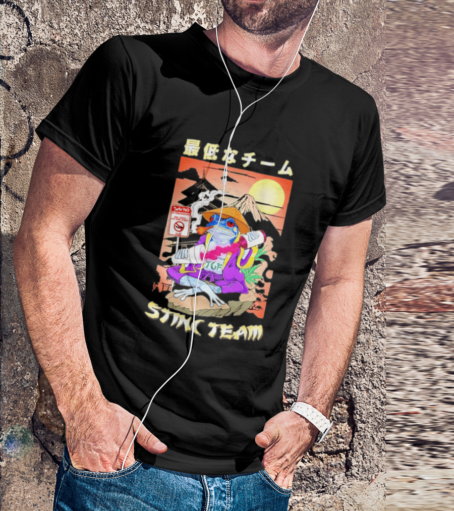 Stinc Team TGF Frog Smoking Japanese T-Shirt