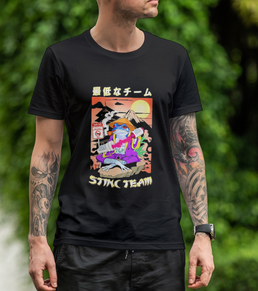 Stinc Team TGF Frog Smoking Japanese T-Shirt