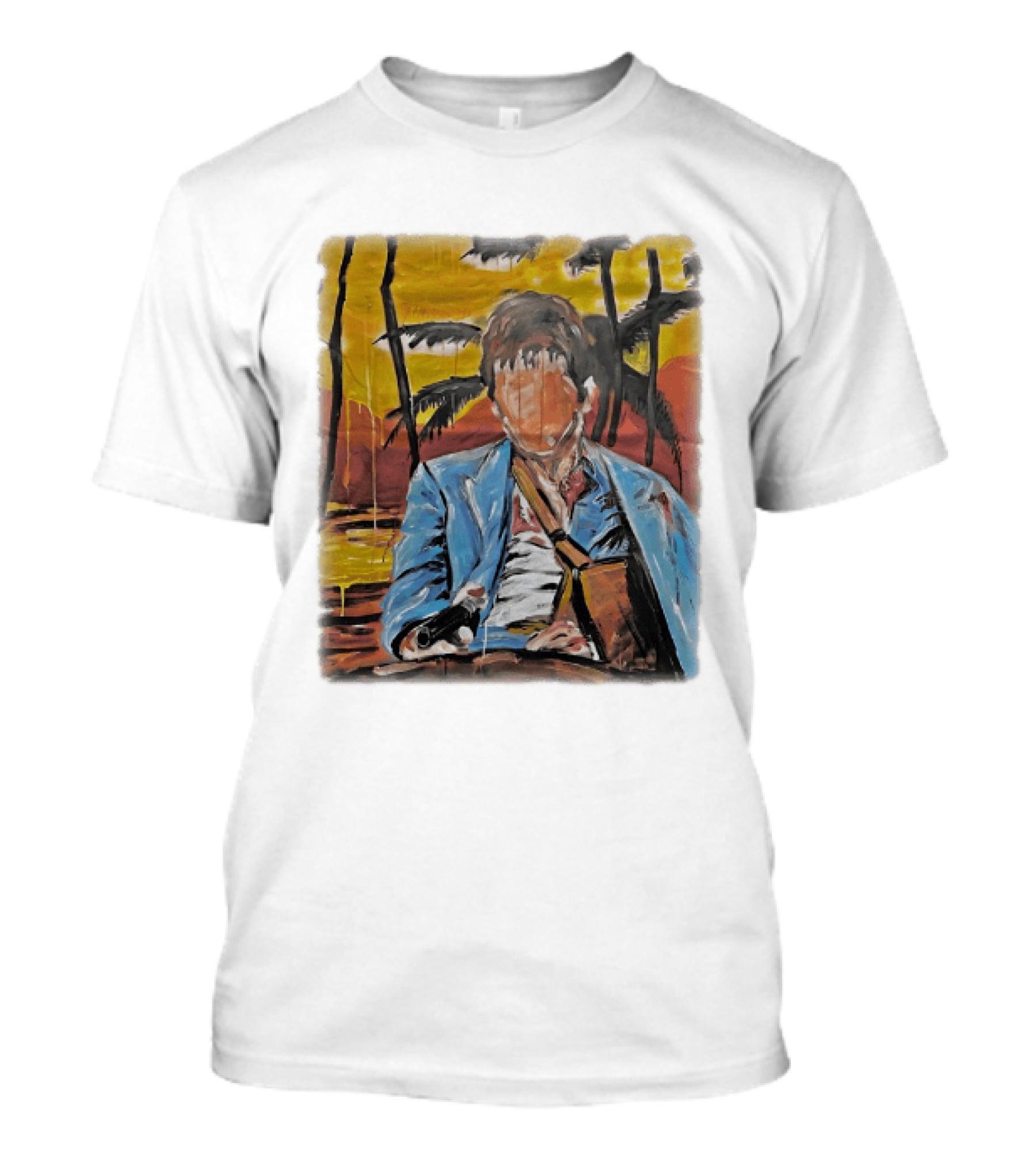 Al Pacino Tony Montana Scarface Oil Painting T-Shirt