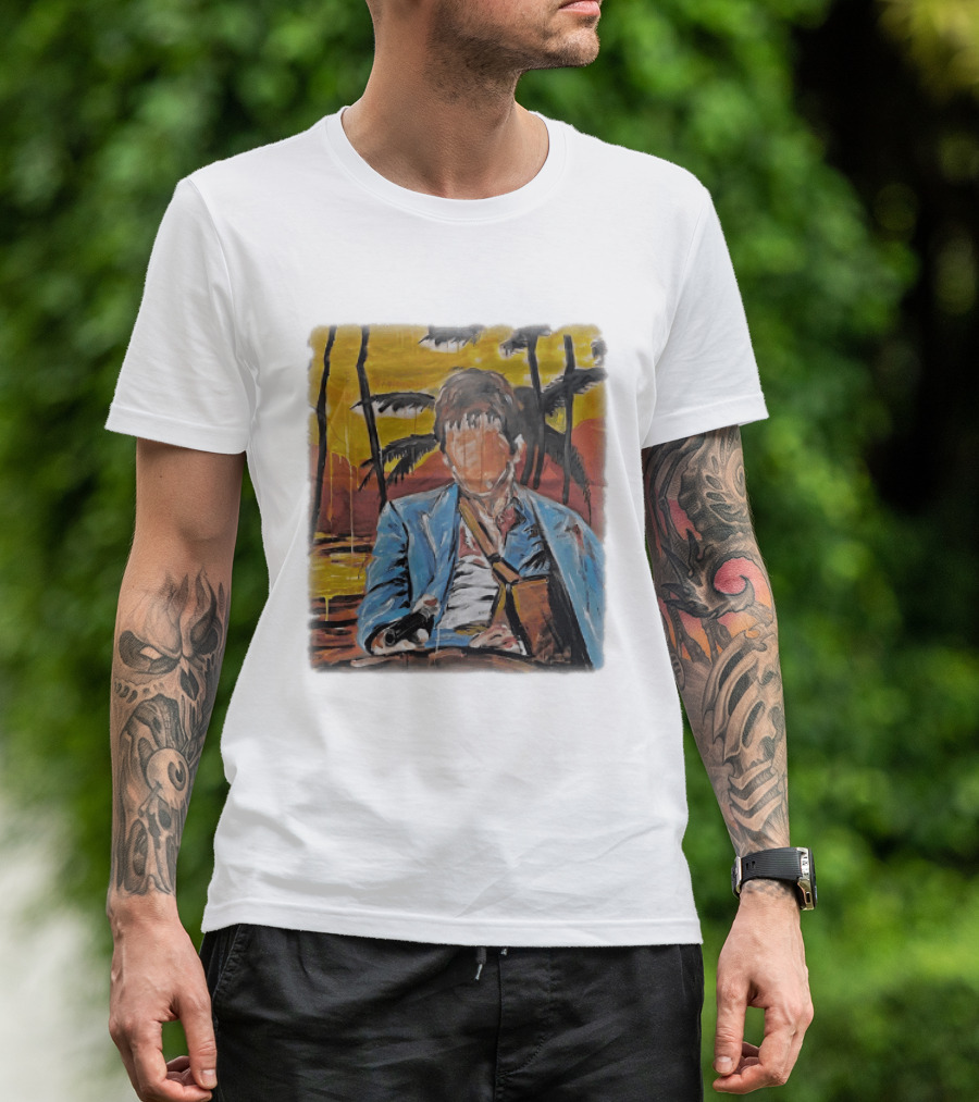 Al Pacino Tony Montana Scarface Oil Painting T-Shirt
