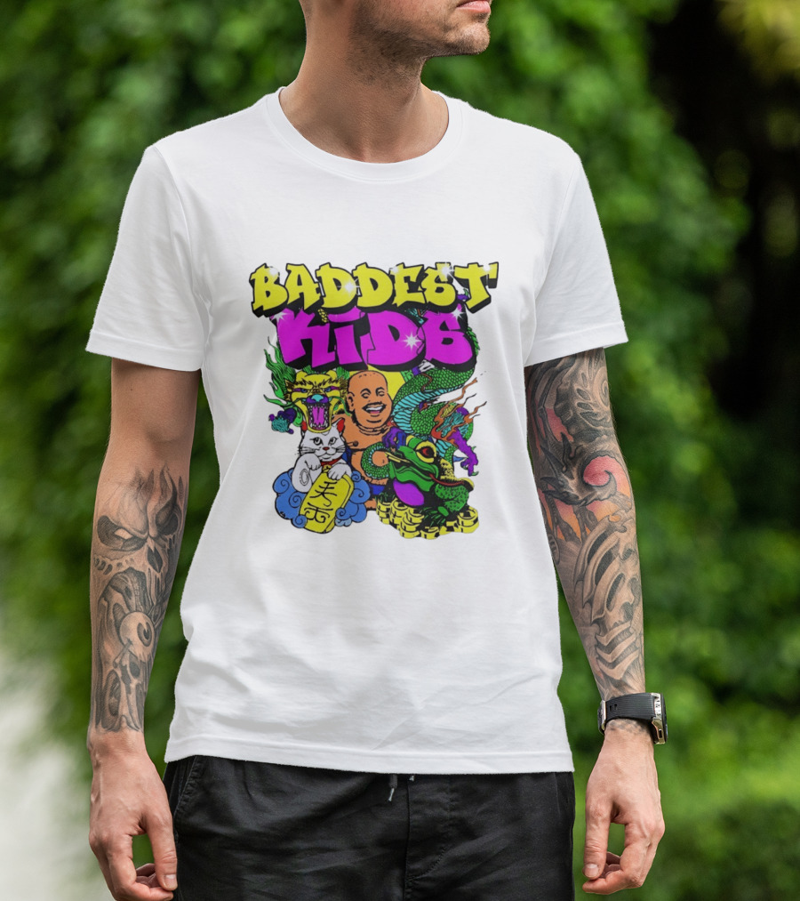 Baddest Kids Buddha Dragon Cat Frog T-Shirt