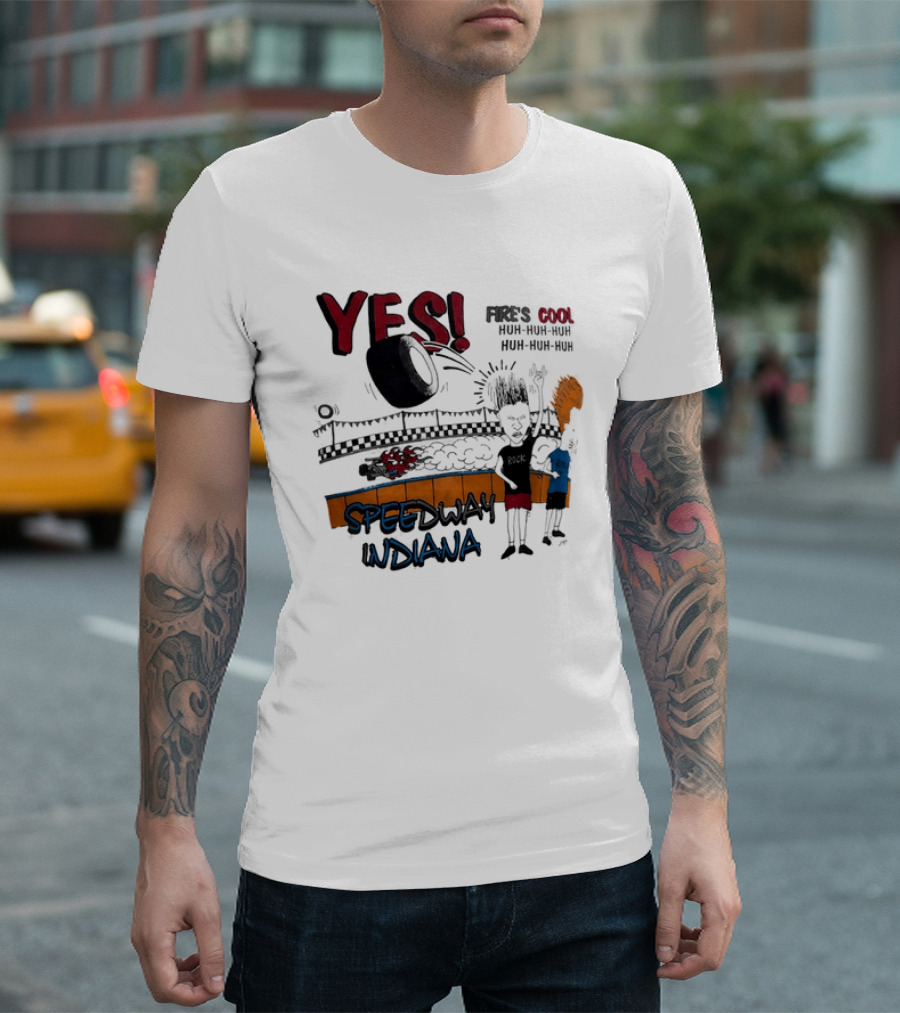 YES Beavis And Butt Head Speedway Indiana Fire's Cool Huh Huh Huh T-Shirt