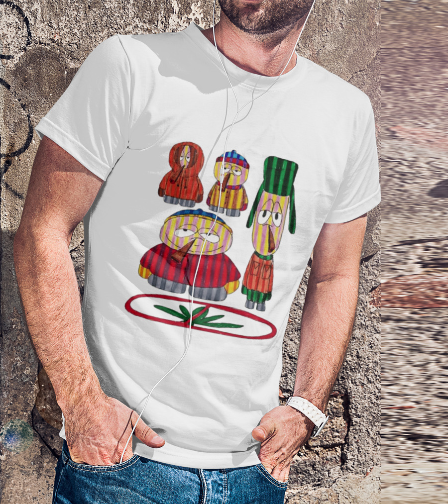 Cartman Stan Kyle Kenny South Park Characters Smoking No Weed Prohibition T-Shirt